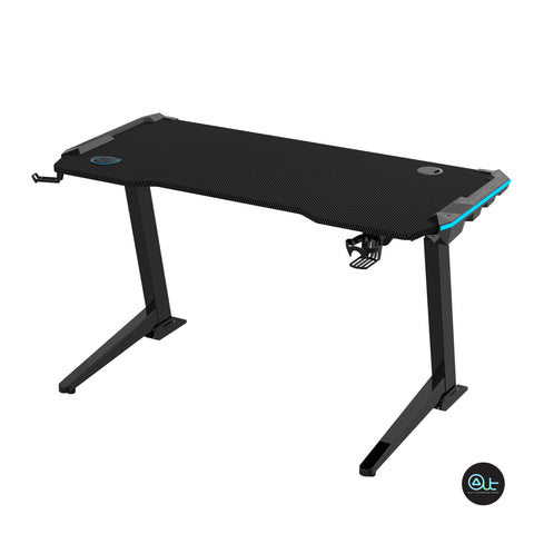 GAME-XL Gaming Standing Desk / 6 RGB LED Lighting / Carbon Filer Texture Surface / Build-in Advanced Control Panel